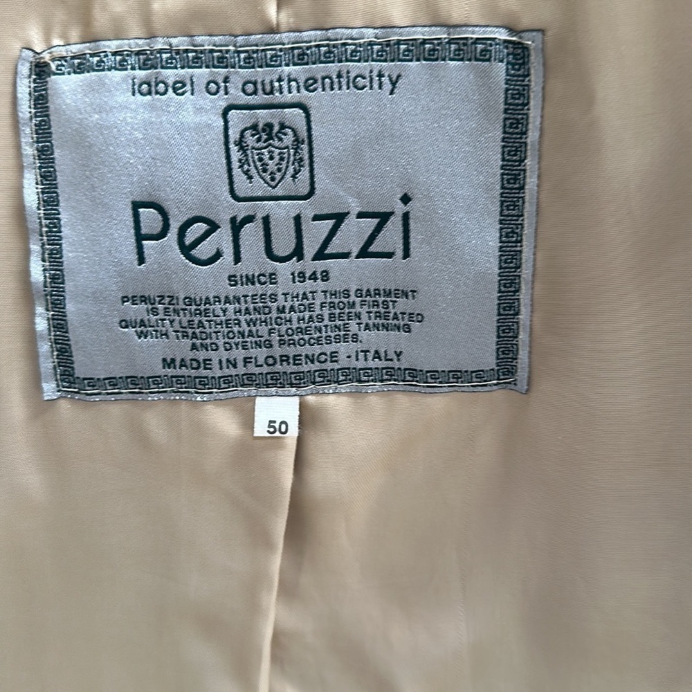 Peruzzi leather jacket. Women’s size 50. Tan​​​​​​​​​​​​​​​​​ - Picture 5 of 11